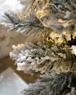 WeRChristmas Pre-Lit Snow Flocked Pop-Up Christmas Tree, 5 Ft