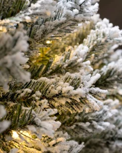 WeRChristmas Pre-Lit Snow Flocked Pop-Up Christmas Tree, 6 Ft