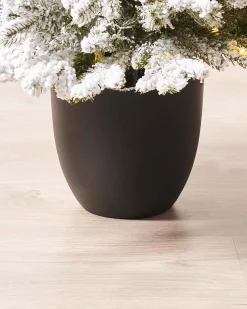 WeRChristmas Pre-Lit Snow Flocked Potted Christmas Tree, 3 Ft