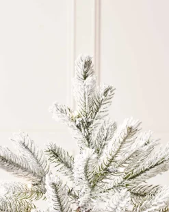 WeRChristmas Pre-Lit Snow Flocked Potted Christmas Tree, 4 Ft
