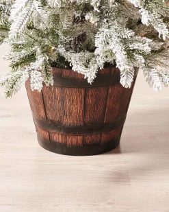WeRChristmas Pre-Lit Snow Flocked Potted Christmas Tree, 4 Ft