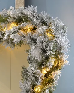 WeRChristmas Pre-Lit Snow Flocked Spruce Garland, 9 Ft