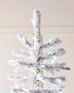 WeRChristmas Pre-Lit Snow Flocked Spruce Christmas Tree, 6 Ft