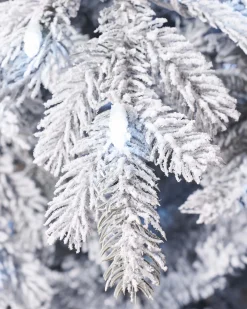 WeRChristmas Pre-Lit Snow Flocked Spruce Christmas Tree, 6 Ft