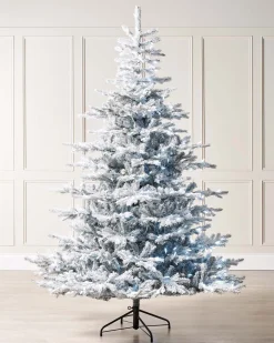 WeRChristmas Pre-Lit Snow Flocked Spruce Christmas Tree, 7 Ft