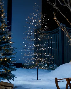 WeRChristmas Pre-Lit Snow Flocked Twig Tree, 6 Ft