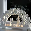 WeRChristmas Pre-Lit Snowflake And Village Scene Arch, 32 Cm