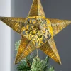 WeRChristmas Pre-Lit Snowflake Christmas Tree Topper, Gold, 31 Cm