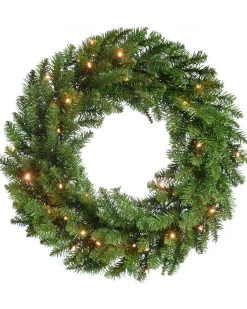 WeRChristmas Pre-Lit Timberland Spruce Wreath, 60 Cm