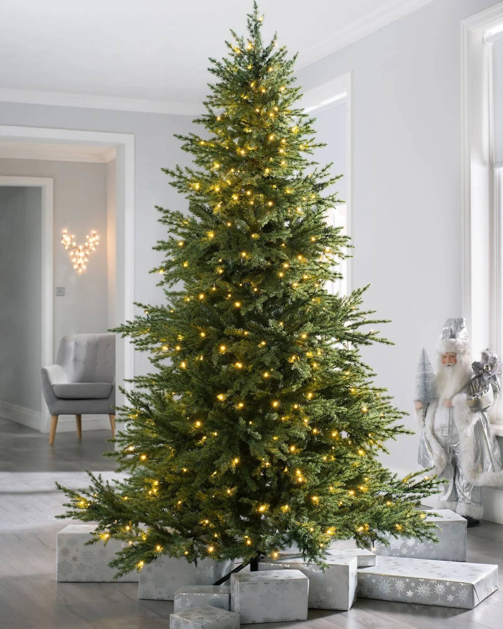 WeRChristmas Pre-Lit Traditional Fir Multi-Function Christmas Tree, 10 Ft