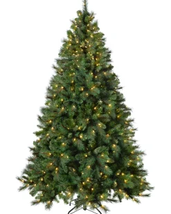 WeRChristmas Pre-Lit Victorian Pine Multi-Function Christmas Tree, 7 Ft