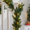 WeRChristmas Pre-Lit Warm White LEDs Garland, 12 Ft
