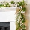 WeRChristmas Pre-Lit White Berry Mixed Tip Garland, 9 Ft