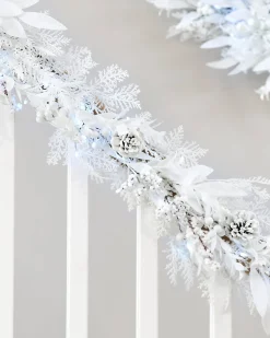 WeRChristmas Pre-Lit White Garland, 9 Ft