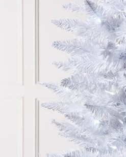 WeRChristmas Pre-Lit White Pencil Christmas Tree, 6.5 Ft