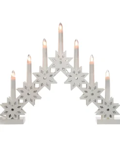 WeRChristmas Pre-Lit Wooden Candle Bridge, White
