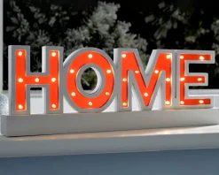 WeRChristmas Pre-Lit Wooden Home Sign, 38 Cm