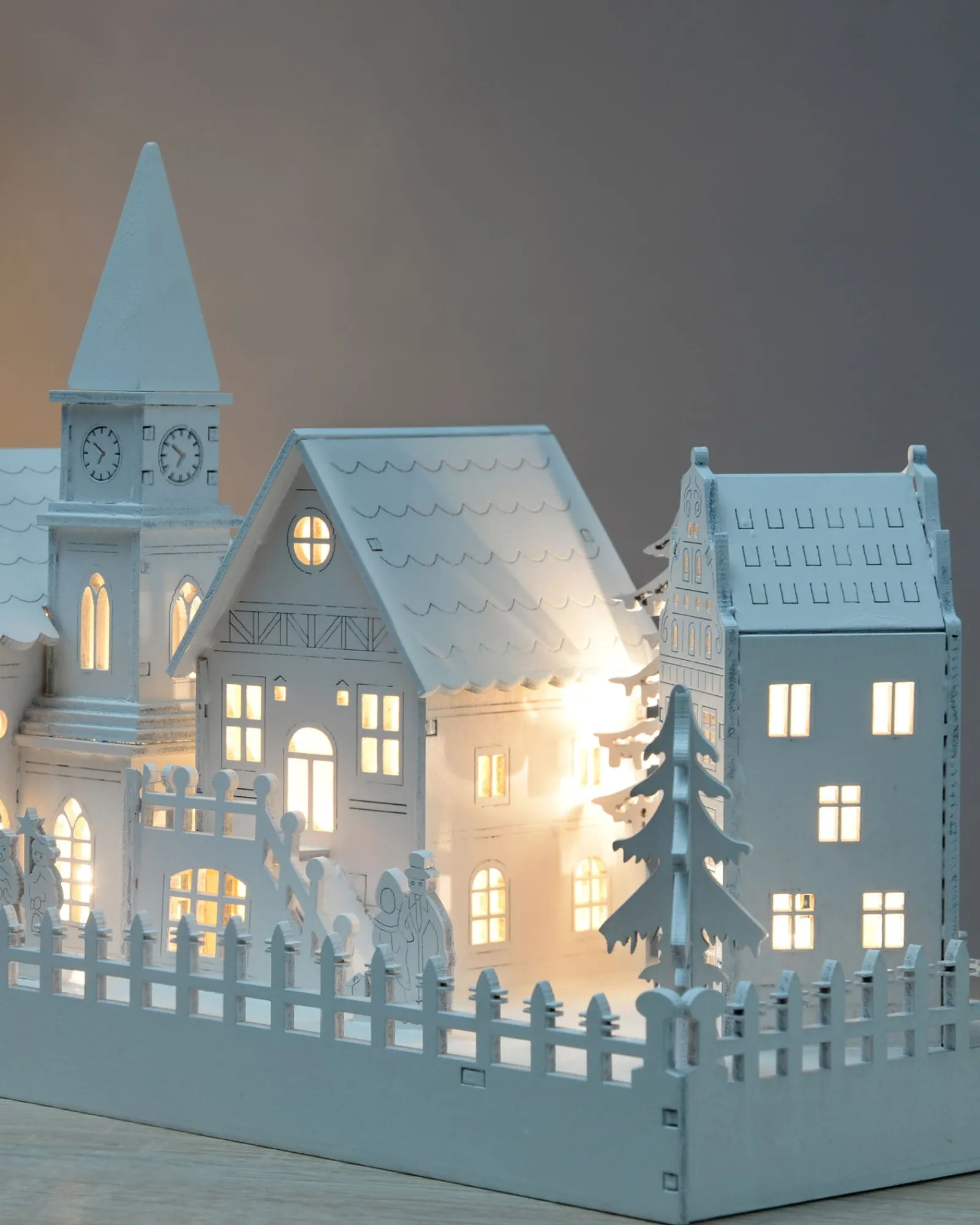 WeRChristmas Pre-Lit Wooden Village Church Scene, 45 Cm