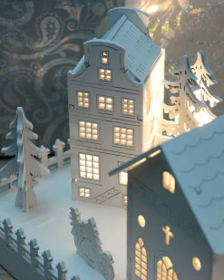 WeRChristmas Pre-Lit Wooden Village Church Scene, 45 Cm