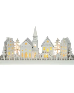 WeRChristmas Pre-Lit Wooden Village Church Scene, 45 Cm