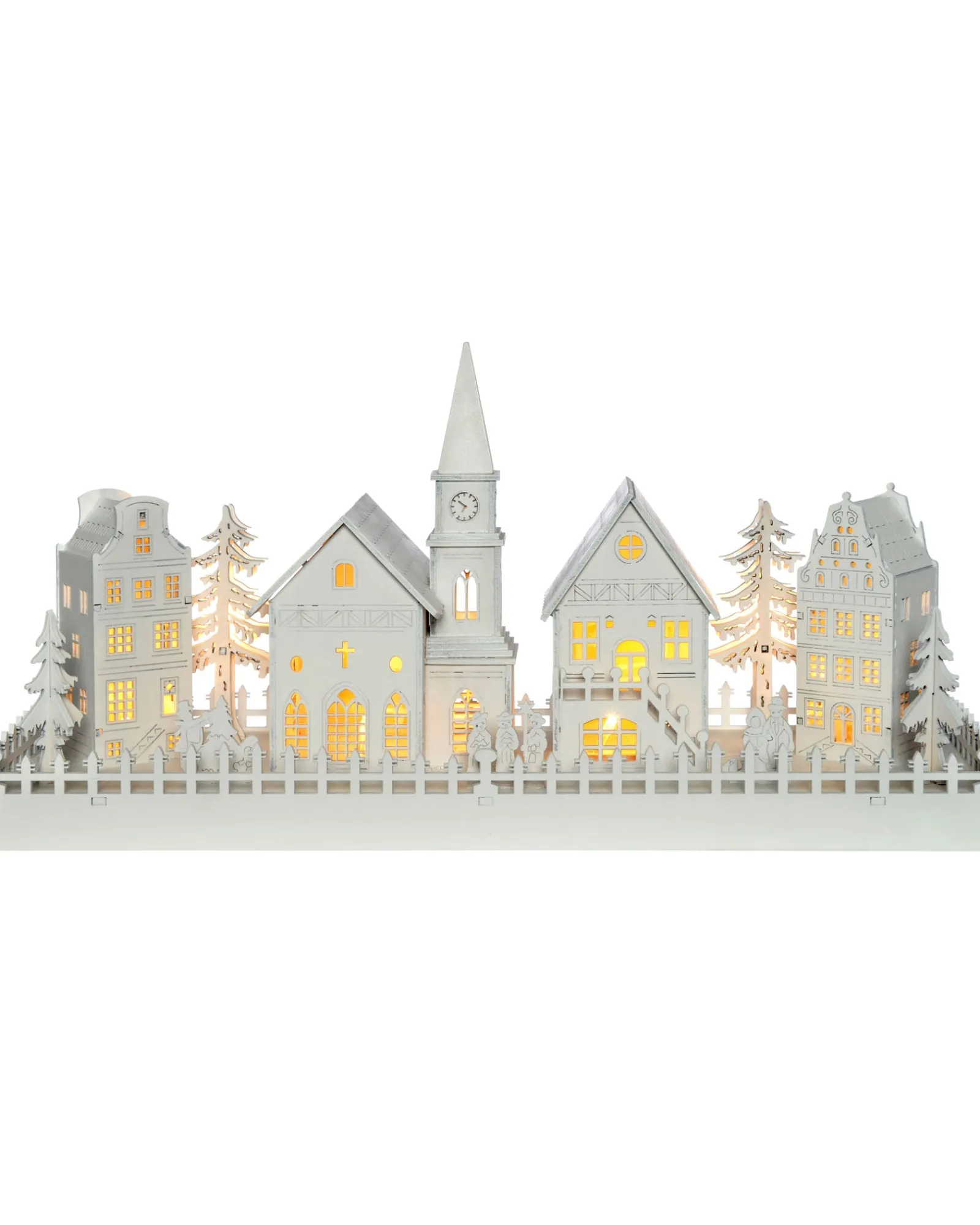 WeRChristmas Pre-Lit Wooden Village Church Scene, 45 Cm