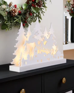 WeRChristmas Pre-Lit Wooden Village Scene, 44 Cm