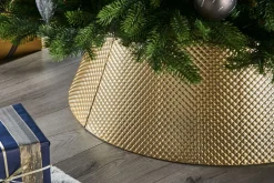 WeRChristmas Quilted Metal Tree Collar, Gold, 71 Cm