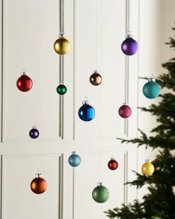 WeRChristmas Rainbow Glass Baubles, 24 Pack, 3 Cm