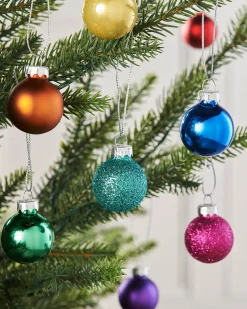 WeRChristmas Rainbow Glass Baubles, 24 Pack, 3 Cm