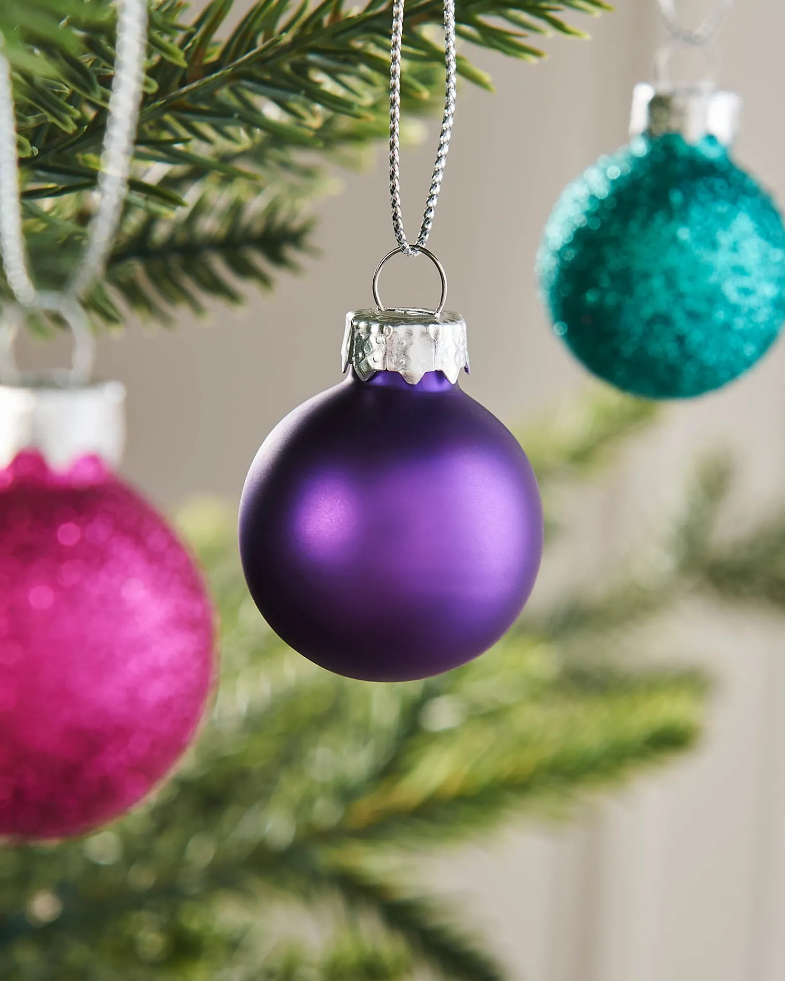 WeRChristmas Rainbow Glass Baubles, 24 Pack, 3 Cm
