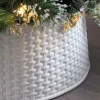 WeRChristmas Rattan Effect Tree Collar, White, 65 Cm