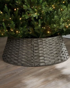 WeRChristmas Rattan Tree Collar, Grey, 65 Cm