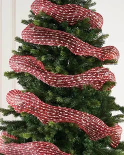WeRChristmas Red And White Mesh With Red Foil, 9 M