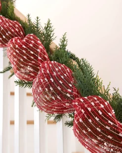 WeRChristmas Red And White Mesh With Red Foil, 9 M