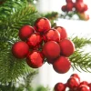 WeRChristmas Red Glass Berry Cluster Baubles, 5 Pack