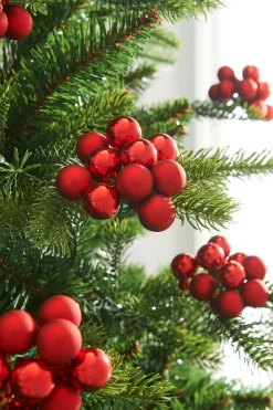 WeRChristmas Red Glass Berry Cluster Baubles, 5 Pack