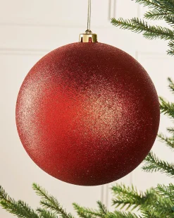 WeRChristmas Red Large Glitter Shatterproof Bauble, 20 Cm