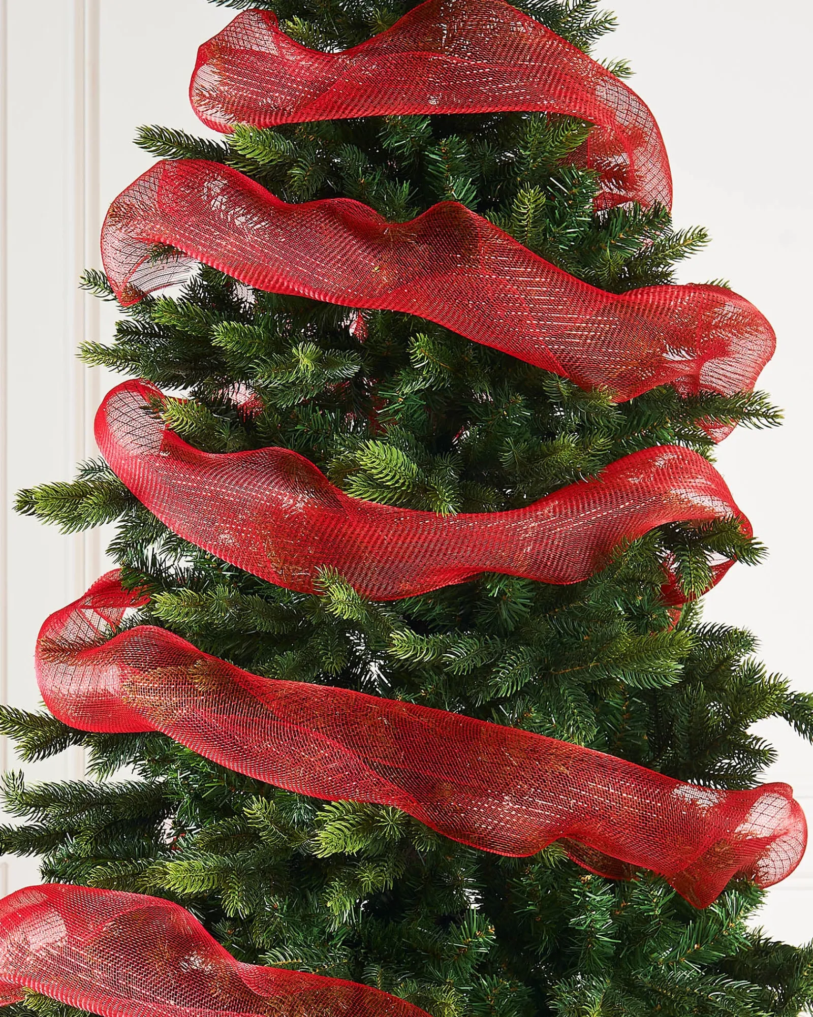 WeRChristmas Red Mesh With Red Foils, 9 M
