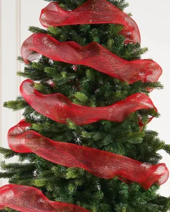 WeRChristmas Red Mesh With Red Foils, 9 M
