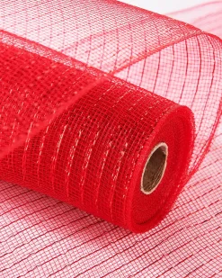 WeRChristmas Red Mesh With Red Foils, 9 M