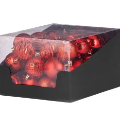 WeRChristmas Red Shatterproof Baubles, 50 Pack, 6 Cm