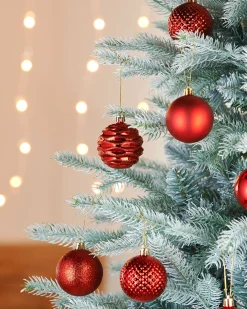 WeRChristmas Red Shatterproof Baubles, 50 Pack, 6 Cm