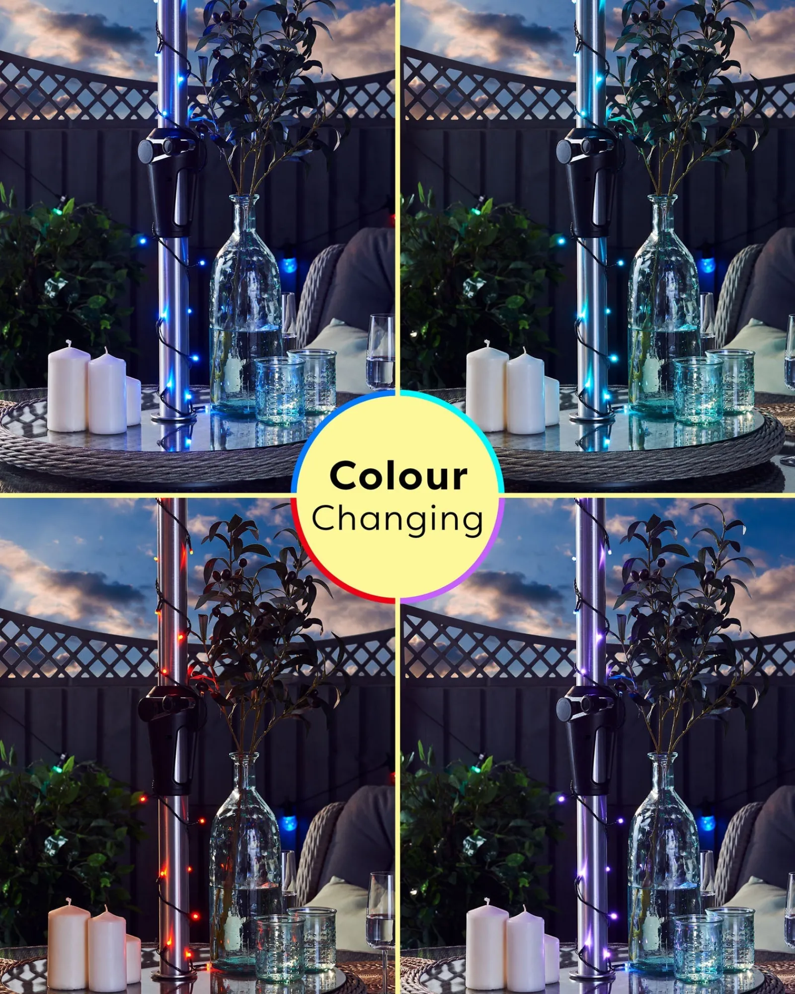 WeRChristmas Remote Controlled 600 Colour Changing LED Light String