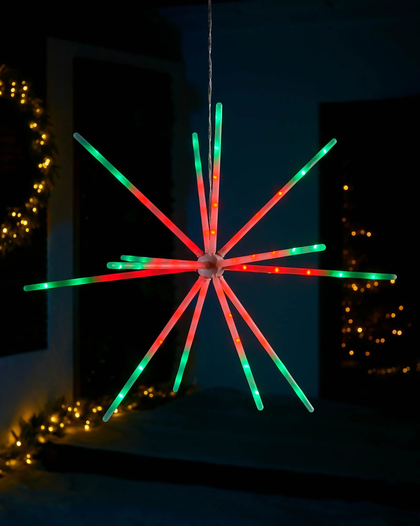 WeRChristmas RGB LED Hanging Starburst Decoration, 56 Cm
