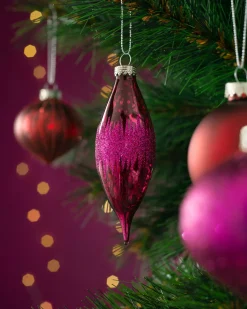 WeRChristmas Ruby Glass Baubles, 20 Pack