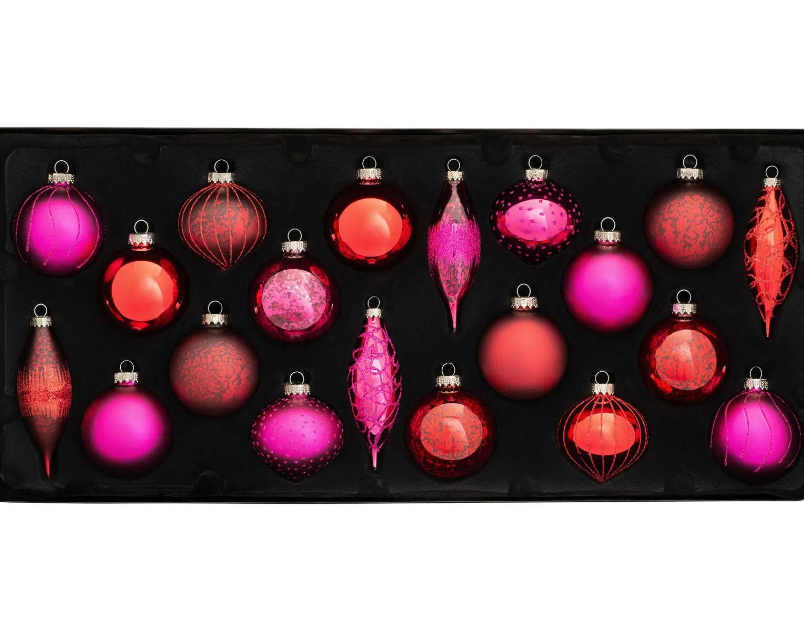 WeRChristmas Ruby Glass Baubles, 20 Pack