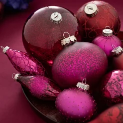 WeRChristmas Ruby Glass Baubles, 20 Pack