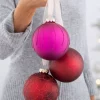 WeRChristmas Ruby Glass Baubles, 3 Pack, 10 Cm