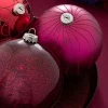 WeRChristmas Ruby Glass Baubles, 3 Pack, 13 Cm