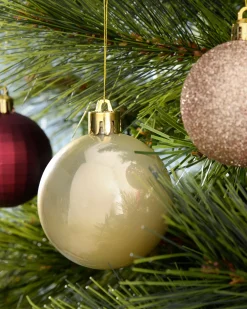 WeRChristmas Ruby/Gold Shatterproof Baubles Set, 50 Pack, 6 Cm